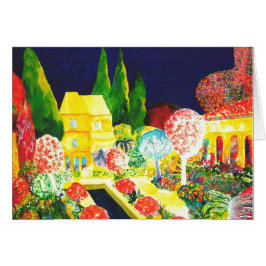 Alhambraen vid natt hälsningskort