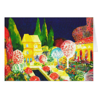 Alhambraen vid natt hälsningskort