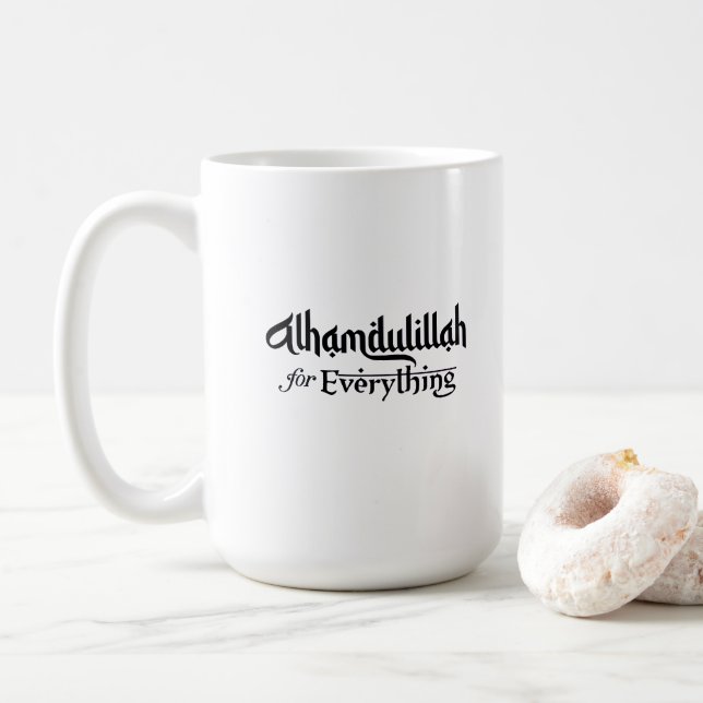 Alhamdulillah för allt Minimal islamisk present Kaffemugg (Med munk)