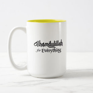 Alhamdulillah för Allt Minimal Islamisk Present Två-Tonad Mugg