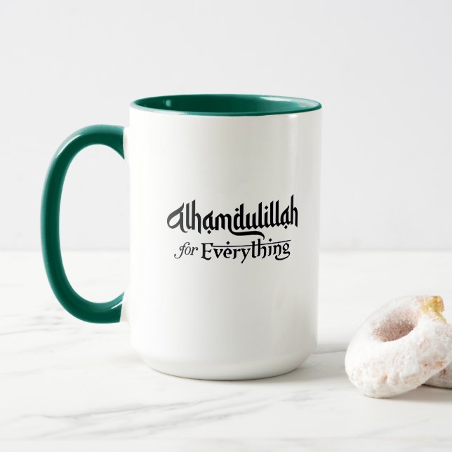 Alhamdulillah för allt minimalistisk islamisk gåva mugg (Med munk)