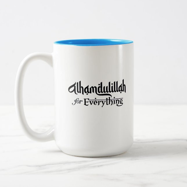 Alhamdulillah for Everything Minimal Islamic Gift Två-Tonad Mugg (Vänster)