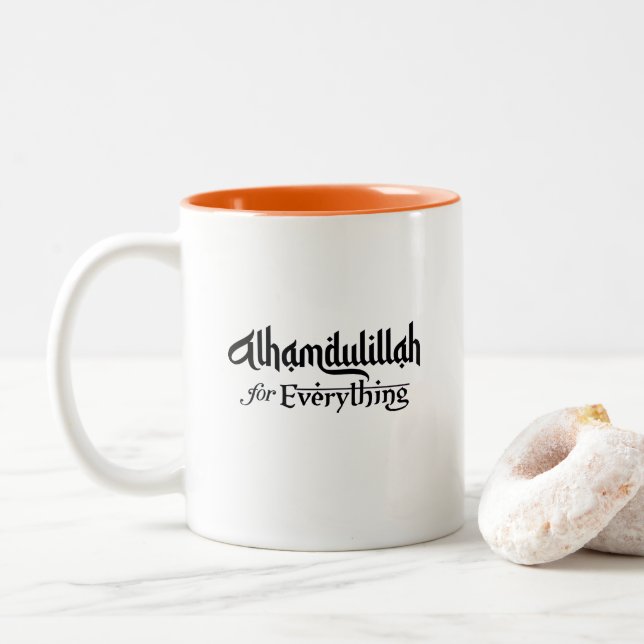 Alhamdulillah for Everything Minimal Islamic Gift Två-Tonad Mugg (Med munk)