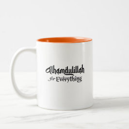 Alhamdulillah for Everything Minimal Islamic Gift Två-Tonad Mugg