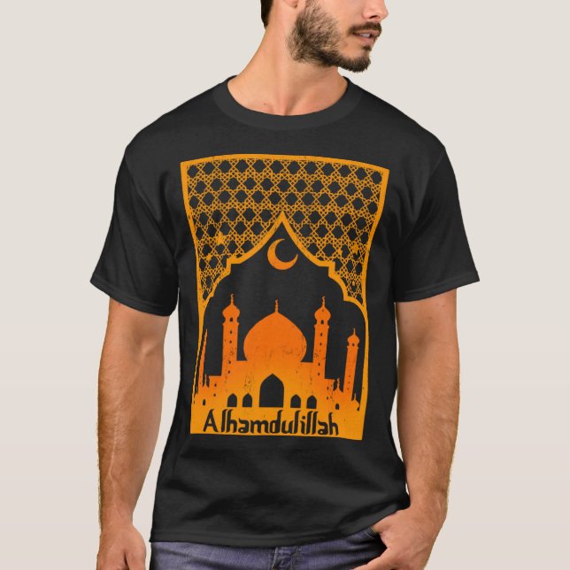 Alhamdulillah Islamic Religion Mosque Allah Musl T Shirt (Framsida)