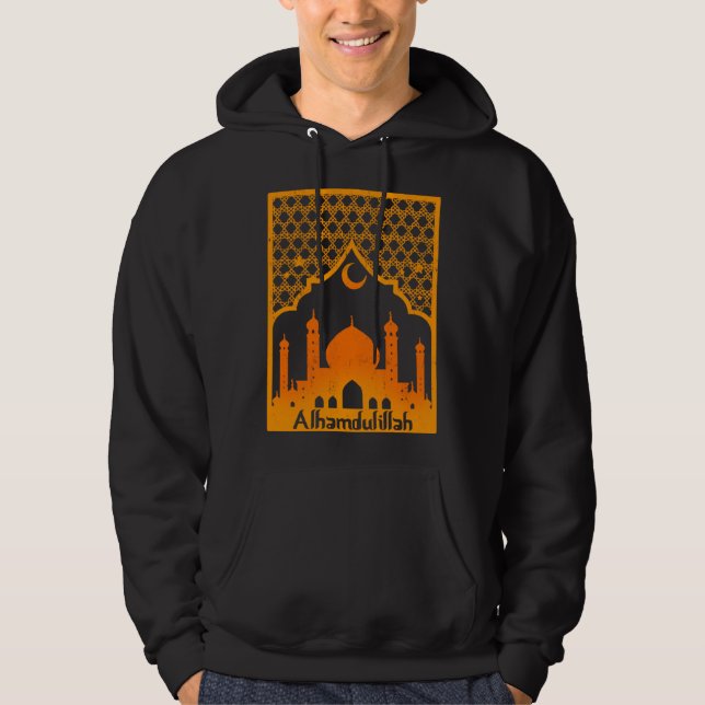 Alhamdulillah Islamic Religion Mosque Allah Muslim Hoodie (Framsida)