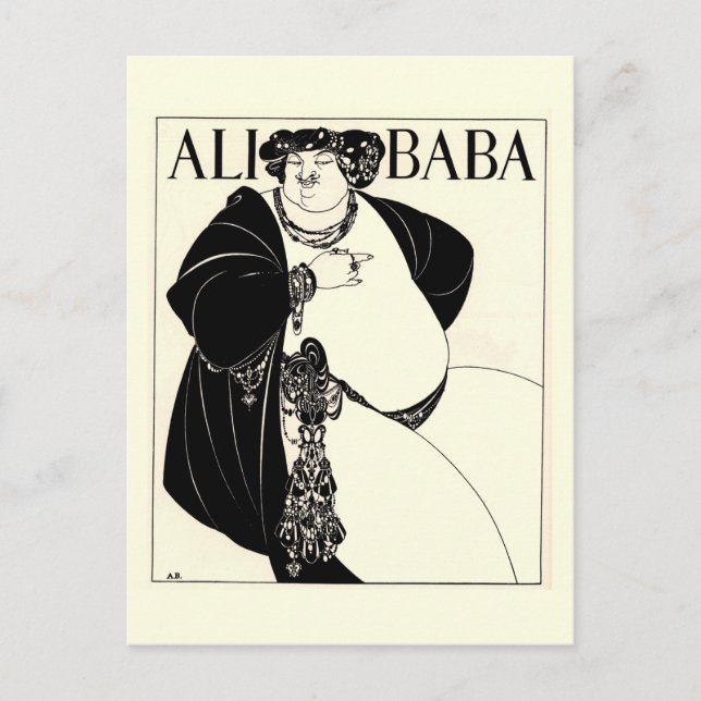 Ali Baba av Aubrey Beardsley Vykort (Framsida)
