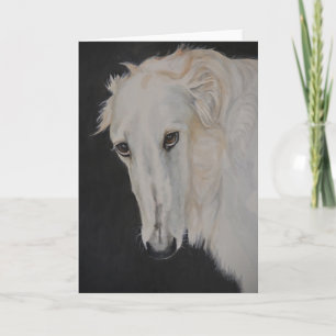 Alia Borzoi Hund Art Greeting Card Kort