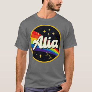 Alia Rainbow i Space Vintage Stil T Shirt
