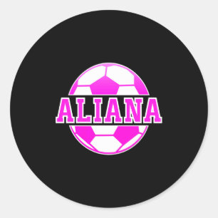 Aliana Namn Flickor Fotboll Spela Fotboll Sport Fa Runt Klistermärke