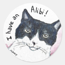 Alibi-kattdekal Runt Klistermärke