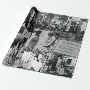 Alica Paul Suffrage Historiska foton Collage Presentpapper