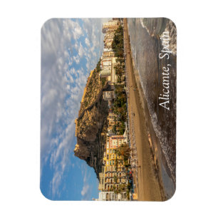 Alicante Beach at sunrise, Spanien Magnet