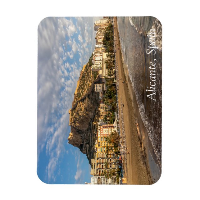 Alicante Beach at sunrise, Spanien Magnet (Vertikal)