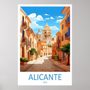 Alicante National Skidåkning Resa Affisch Park Vin
