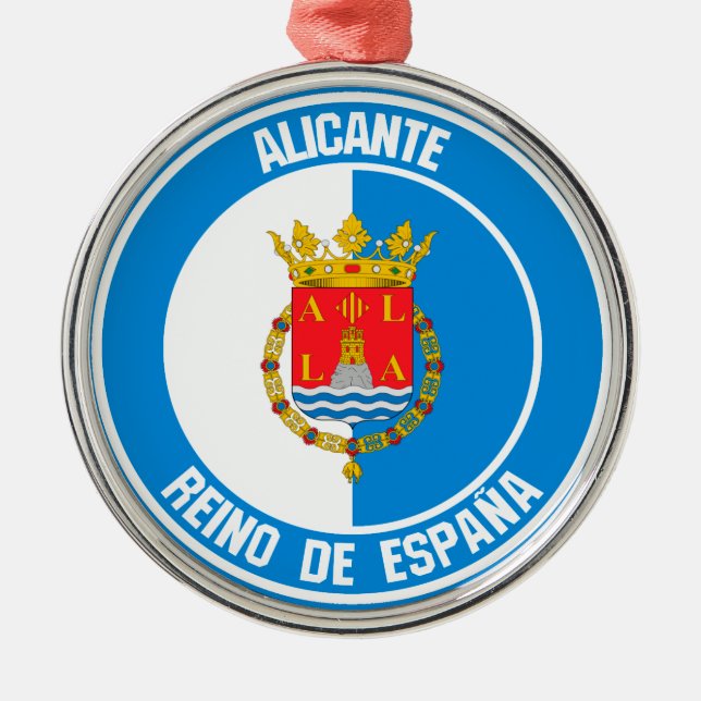 Alicante Round Emblem Julgransprydnad Metall (Framsidan)
