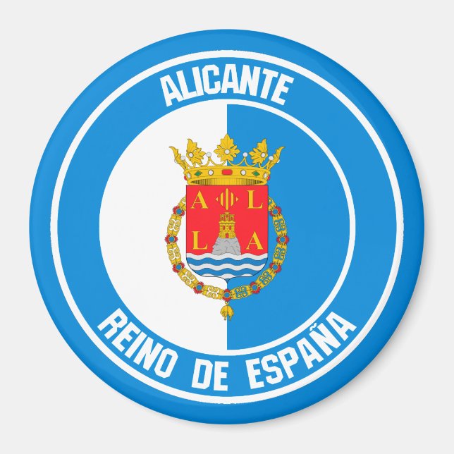 Alicante Round Emblem Magnet (Framsidan)