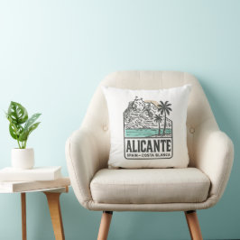 Alicante Sketch Santa Bárbara slott Costa Blanca Kudde