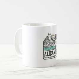 Alicante Skiss Santa Bárbara slott Costa Blanca Kaffemugg