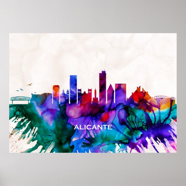 Alicante Skyline Poster (Framsidan)