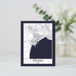 Alicante Spain City Karta Vykort