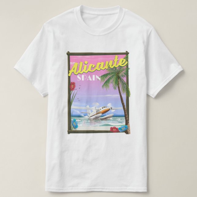 Alicante Spain vintage stil reseaffisch T Shirt (Design framsida)