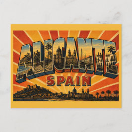 Alicante Spanien Santa Bárbara slott Vykort