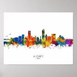 Alicante Spanien Skyline Poster