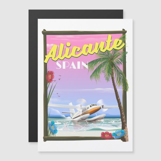 Alicante Spanien vintage resemålning affisch (Fram/baksida)