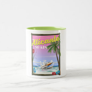 Alicante Spanien vintage resemotiv Två-Tonad Mugg