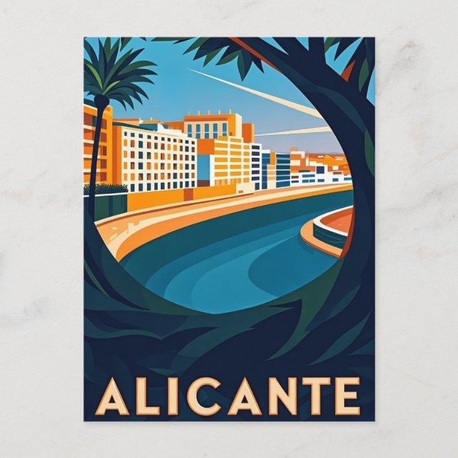 Alicante Spanien Vykort (Framsida)