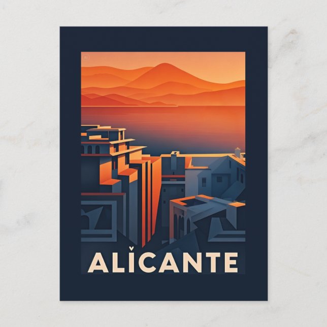 Alicante Spanien Vykort (Framsida)