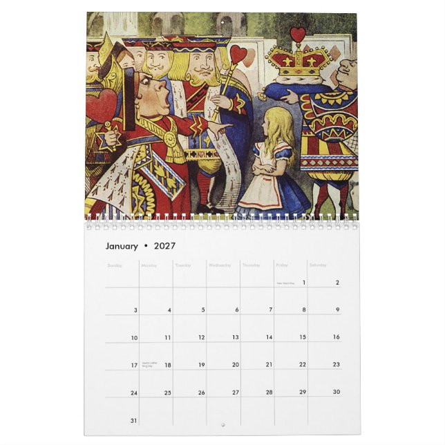 Alice 2015 i underlandkalender kalender (Jan 2027)