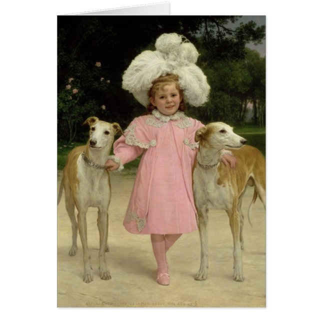 Alice Antoinette de la Fördärva som åldras fem Hälsningskort (Framsidan)