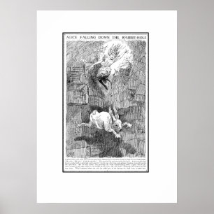 Alice att falla besegrar Kanin-Hål Poster