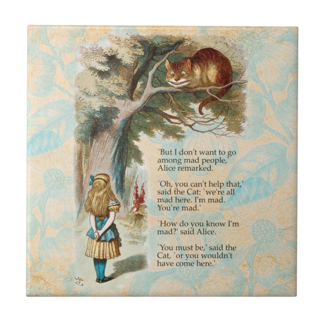 Alice Äventyr i Underlandet Cheshire Cat Kakelplatta (Framsidan)