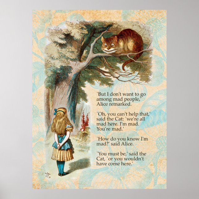 Alice Äventyr i Underlandet Cheshire Cat Poster (Framsidan)