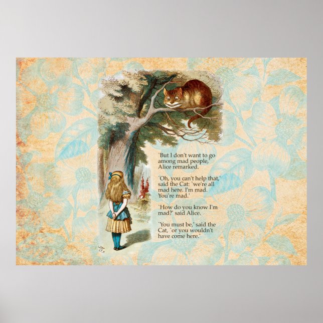 Alice Äventyr i Underlandet Cheshire Cat Poster (Framsidan)