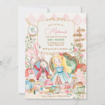 Alice Äventyr i Woderland Baby Shower Tea Party