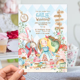 Alice Äventyr i Woderland Birthday Tea Party Inbjudningar