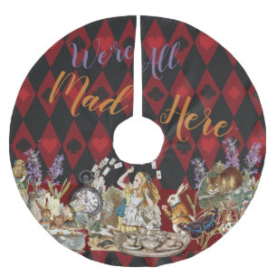 Alice Äventyr med Underlandet Galna Cheshire Katte Julgransmatta Borstad Polyester