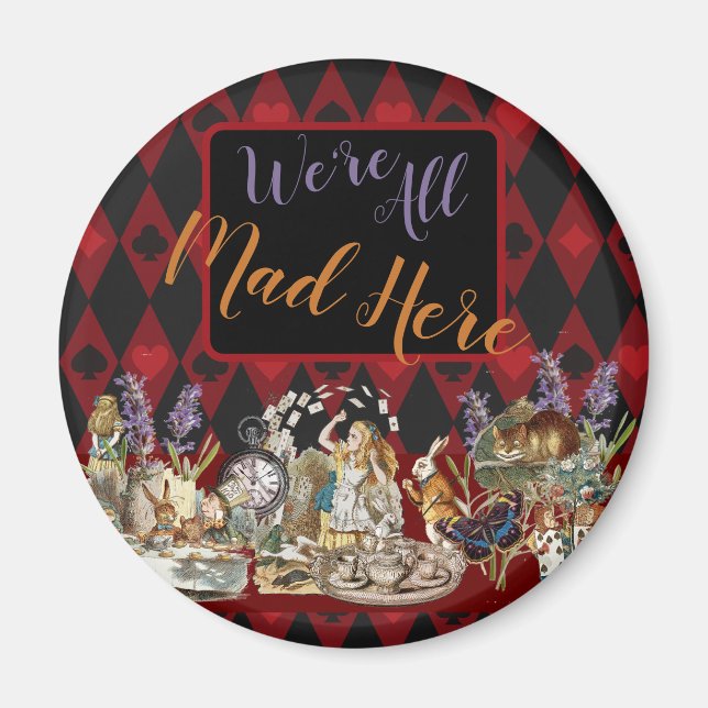 Alice Äventyr med Underlandet Galna Cheshire Katte Magnet (Framsidan)