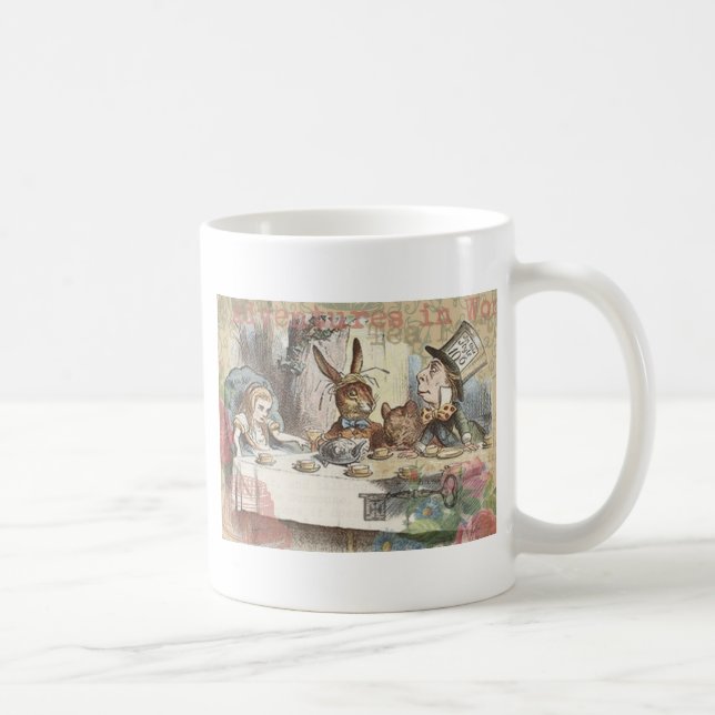 Alice Äventyr Underlandet Galet Tekannparty Konst Kaffemugg (Höger)