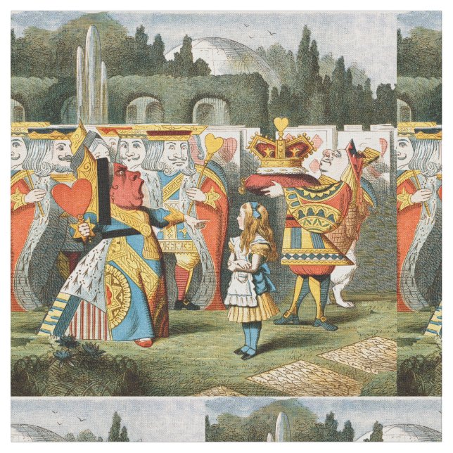 Alice Äventyr Underlandet Hjärtans Drottning Tyg (Närbild)