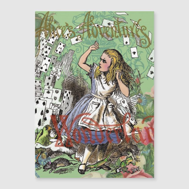 alice äventyrs kort wonderland hattaren kanin  (Framsida)