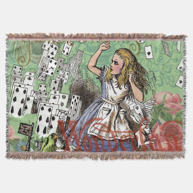 alice äventyrs kort wonderland hattaren kanin  mysfilt (Framsidan)