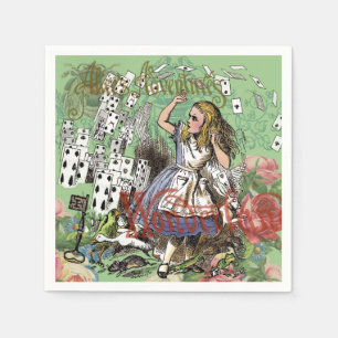 alice äventyrs kort wonderland hattaren kanin  pappersservett
