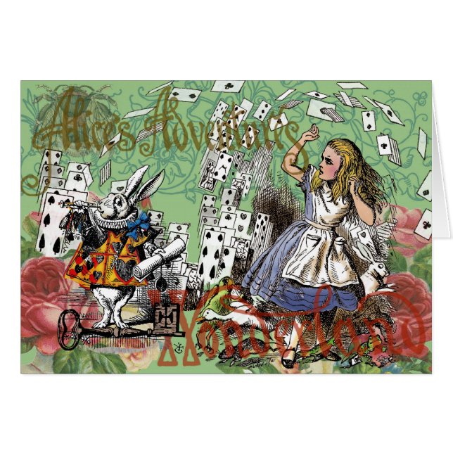 alice äventyrs kort wonderland hattmakare kanin (Framsidan Horizontal)