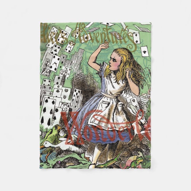 alice äventyrs kort wonderland hattmakare kanin fleecefilt (Framsidan)