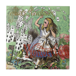 alice äventyrs kort wonderland hattmakare kanin kakelplatta